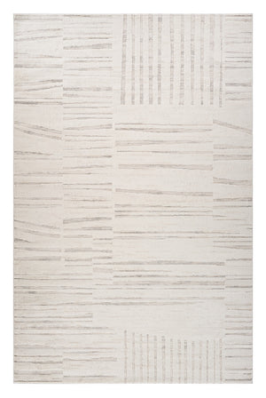 Homeroots 5' X 8' Gray And Beige Geometric Distressed Area Rug  Polyester 558509