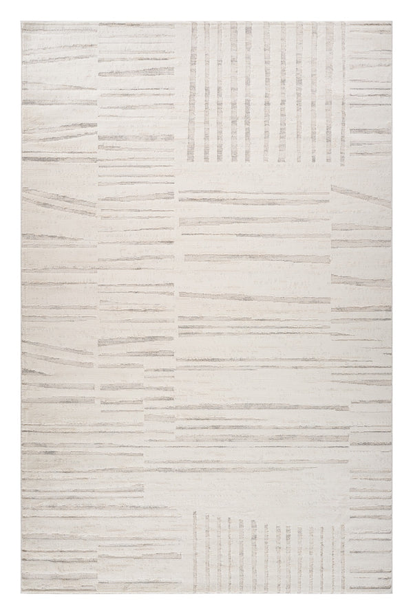 Homeroots 5' X 8' Gray And Beige Geometric Distressed Area Rug  Polyester 558509