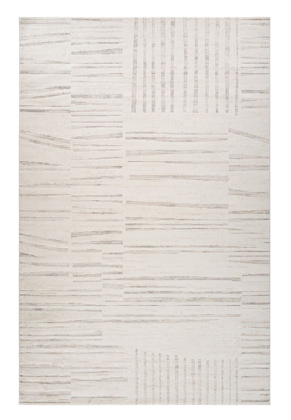 Homeroots 7' X 10' Gray And Beige Geometric Distressed Area Rug  Polyester 558510