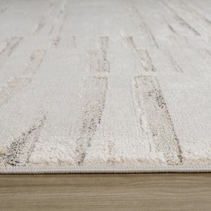HomeRoots 5' Gray and Beige Geometric Distressed Area Rug - Stylish, Stain-Resistant, Perfect for Any Room 8' X 11' 558511