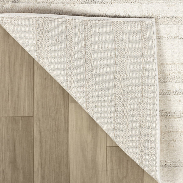 HomeRoots 5' Gray and Beige Geometric Distressed Area Rug - Stylish, Stain-Resistant, Perfect for Any Room 8' X 11' 558511