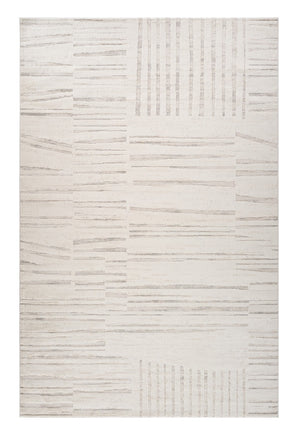 HomeRoots 5' Gray and Beige Geometric Distressed Area Rug - Stylish, Stain-Resistant, Perfect for Any Room 8' X 11' 558511