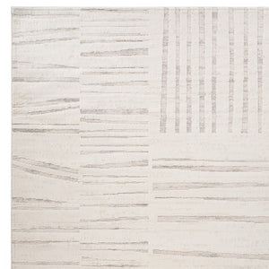 HomeRoots 5' Gray and Beige Geometric Distressed Area Rug - Stylish, Stain-Resistant, Perfect for Any Room 8' X 11' 558511