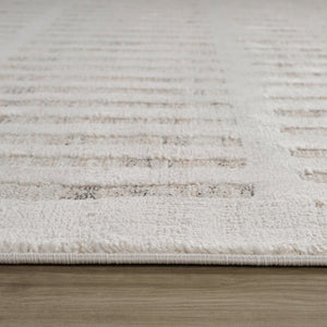 Homeroots 8' Gray And Beige Geometric Distressed Runner Rug - Stylish, Stain-resistant, Perfect For High-traffic Areas  Polyester 558513