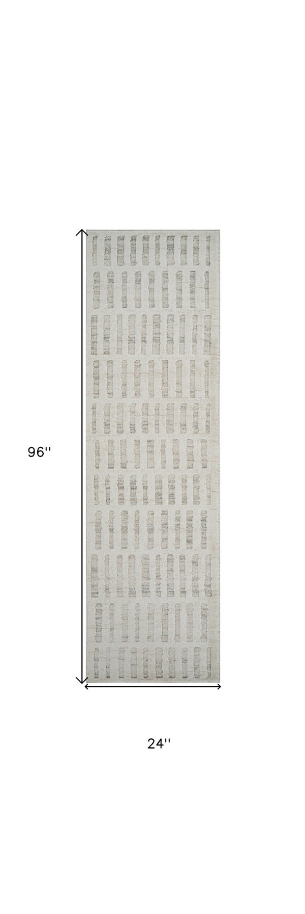 Homeroots 8' Gray And Beige Geometric Distressed Runner Rug - Stylish, Stain-resistant, Perfect For High-traffic Areas  Polyester 558513