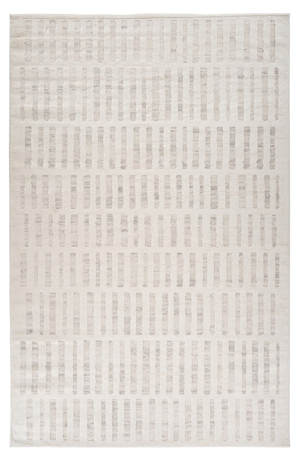 Homeroots 8' X 11' Gray And Beige Geometric Distressed Area Rug  Polyester 558517