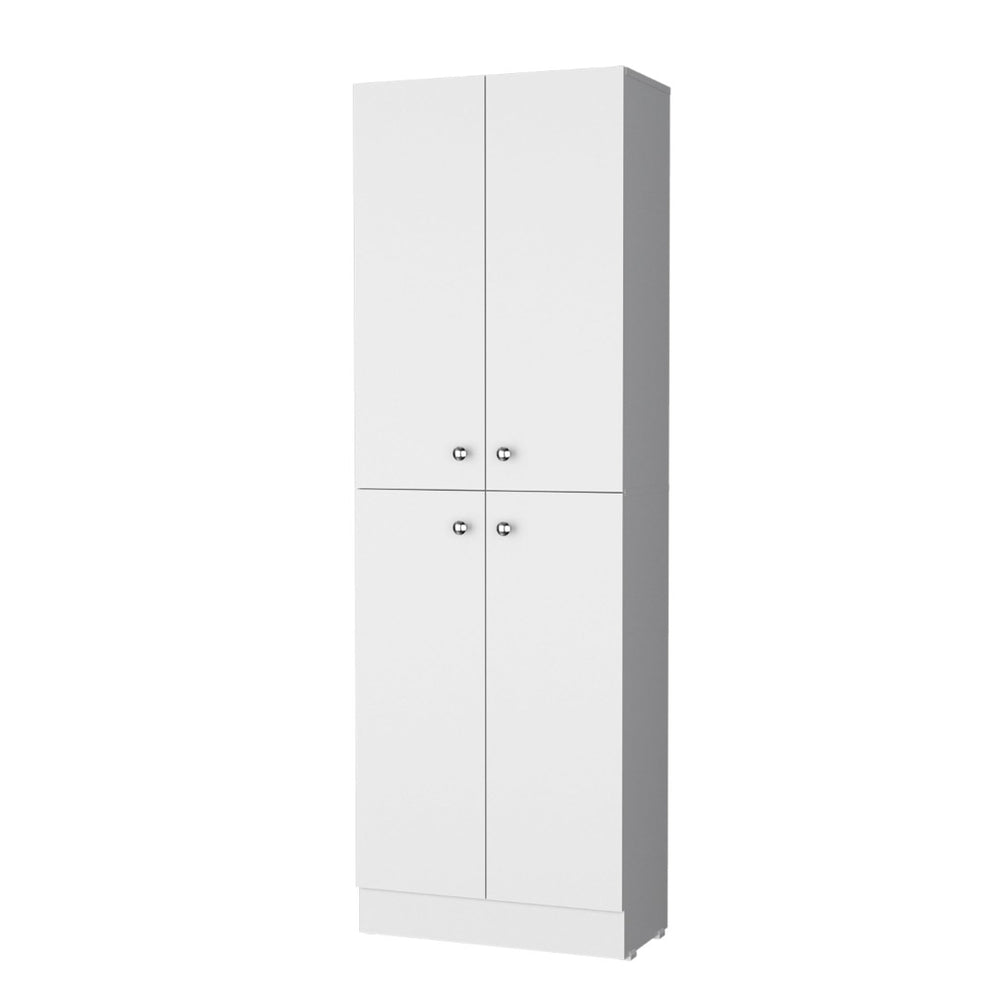 HomeRoots 12" White Wood Storage Closet with 5 Adjustable Shelves - Stylish, Versatile & Space-Saving Solution! 558518