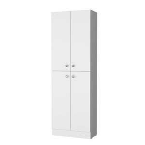 HomeRoots 12" White Wood Storage Closet with 5 Adjustable Shelves - Stylish, Versatile & Space-Saving Solution! 558518
