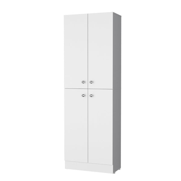 HomeRoots 12" White Wood Storage Closet with 5 Adjustable Shelves - Stylish, Versatile & Space-Saving Solution! 558518
