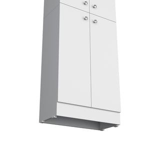 HomeRoots 12" White Wood Storage Closet with 5 Adjustable Shelves - Stylish, Versatile & Space-Saving Solution! 558518
