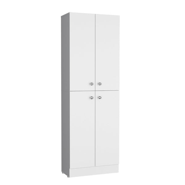 HomeRoots 12" White Wood Storage Closet with 5 Adjustable Shelves - Stylish, Versatile & Space-Saving Solution! 558518
