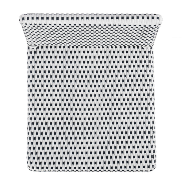 Butler Specialty Serienna Low Back Rattan Counter Stool – Stylish Modern Island Charm For Kitchen And Bar Spaces White And Navy Dot Rattan,Polyurethane Synthetic (Pe) Rattan 5585291-butler