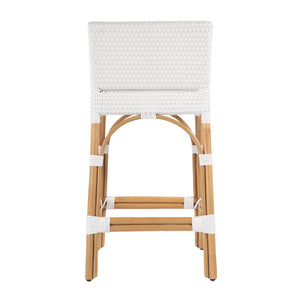 Butler Specialty Serienna Low Back Rattan Counter Stool – Stylish Modern Island Charm For Kitchen And Bar Spaces White Rattan,Polyurethane Synthetic (Pe) Rattan 5585304-butler