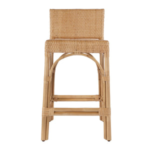 Butler Specialty Serienna Low Back Rattan Counter Stool – Stylish Modern Island Charm For Kitchen And Bar Spaces Natural Rattan 5585404-butler