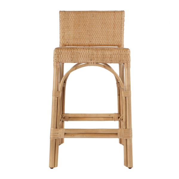 Butler Specialty Serienna Low Back Rattan Counter Stool – Stylish Modern Island Charm For Kitchen And Bar Spaces Natural Rattan 5585404-butler