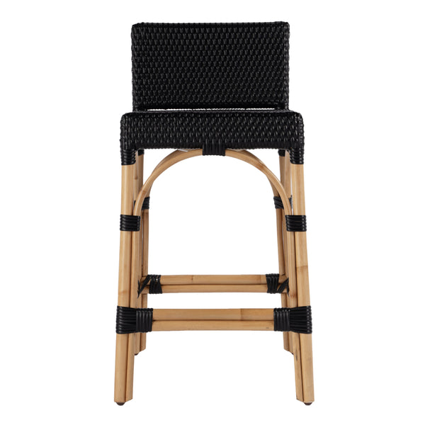 Butler Specialty Serienna Low Back Rattan Counter Stool – Stylish Modern Island Charm For Kitchen And Bar Spaces Black Rattan,Polyurethane Synthetic (Pe) Rattan 5585425-butler