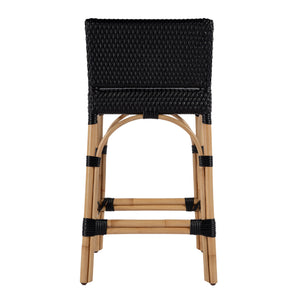 Butler Specialty Serienna Low Back Rattan Counter Stool – Stylish Modern Island Charm For Kitchen And Bar Spaces Black Rattan,Polyurethane Synthetic (Pe) Rattan 5585425-butler