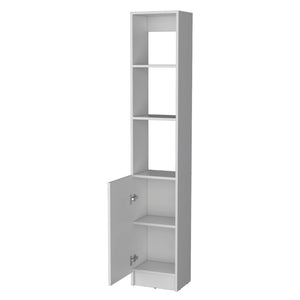 HomeRoots 13" White Freestanding Bathroom Vanity with Soft-Close Door, Ample Storage & Stylish Metal Handle 558544