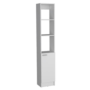 HomeRoots 13" White Freestanding Bathroom Vanity with Soft-Close Door, Ample Storage & Stylish Metal Handle 558544