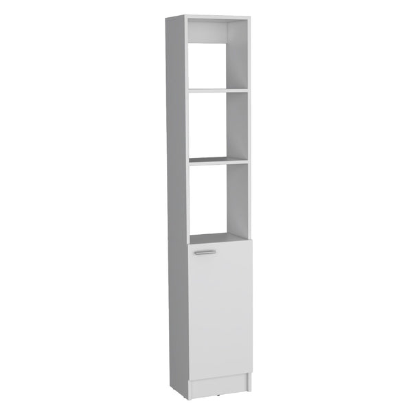 HomeRoots 13" White Freestanding Bathroom Vanity with Soft-Close Door, Ample Storage & Stylish Metal Handle 558544