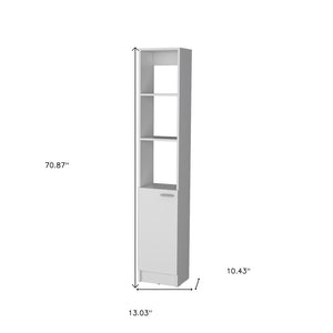 HomeRoots 13" White Freestanding Bathroom Vanity with Soft-Close Door, Ample Storage & Stylish Metal Handle 558544
