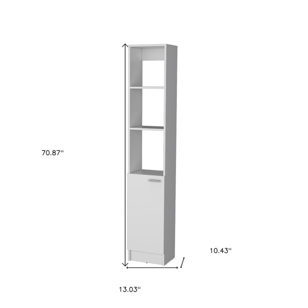 HomeRoots 13" White Freestanding Bathroom Vanity with Soft-Close Door, Ample Storage & Stylish Metal Handle 558544