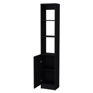 HomeRoots 13" Black Wood Freestanding Bathroom Vanity - Compact, Stylish Storage Solution for Small Spaces 558545
