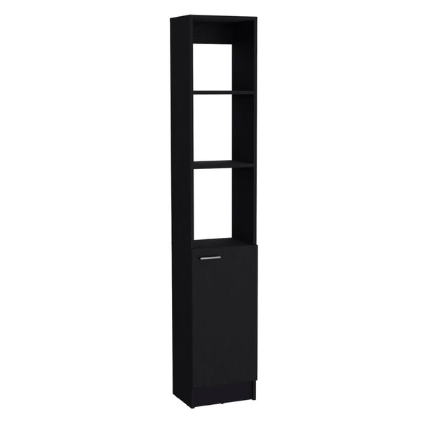 HomeRoots 13" Black Wood Freestanding Bathroom Vanity - Compact, Stylish Storage Solution for Small Spaces 558545