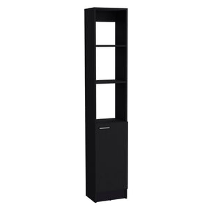 HomeRoots 13" Black Wood Freestanding Bathroom Vanity - Compact, Stylish Storage Solution for Small Spaces 558545