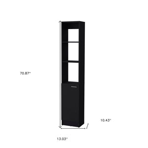 HomeRoots 13" Black Wood Freestanding Bathroom Vanity - Compact, Stylish Storage Solution for Small Spaces 558545