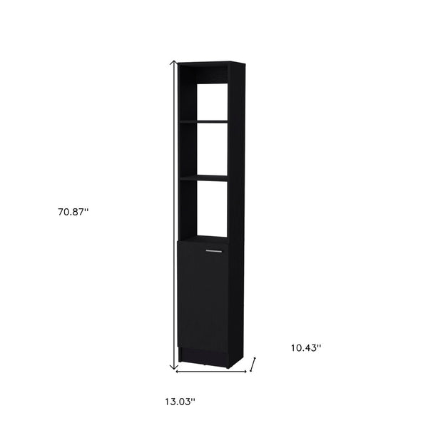 HomeRoots 13" Black Wood Freestanding Bathroom Vanity - Compact, Stylish Storage Solution for Small Spaces 558545