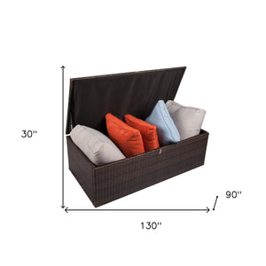 Homeroots Five Piece Outdoor Dark Brown Wicker Sofa Seating Group With Beige Cushions  Does Not Apply 558547