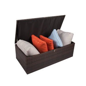 Homeroots Five Piece Outdoor Dark Brown Wicker Sofa Seating Group With Beige Cushions  Does Not Apply 558547