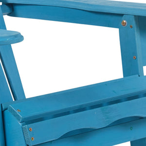 Homeroots 32" Stylish Blue Solid Wood Adirondack Chair - Outdoor Folding Design For Comfort & Relaxation  Solid Wood 558549