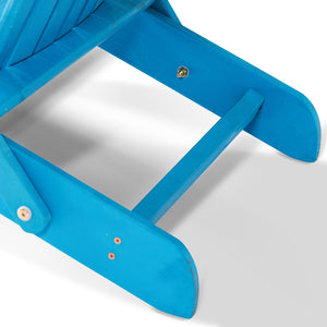 Homeroots 32" Stylish Blue Solid Wood Adirondack Chair - Outdoor Folding Design For Comfort & Relaxation  Solid Wood 558549