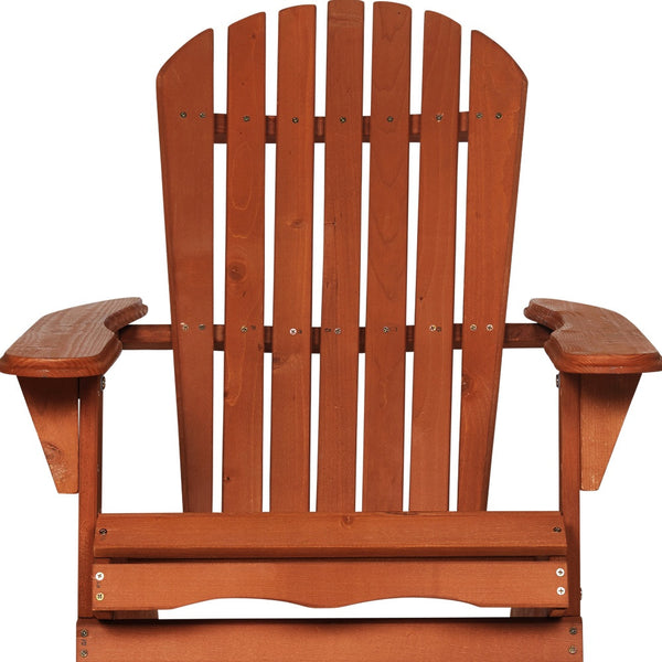 Homeroots 32" Battleship Gray And Natural Wood Heavy Duty Plastic Outdoor Adirondack Chair  Plastic 558551