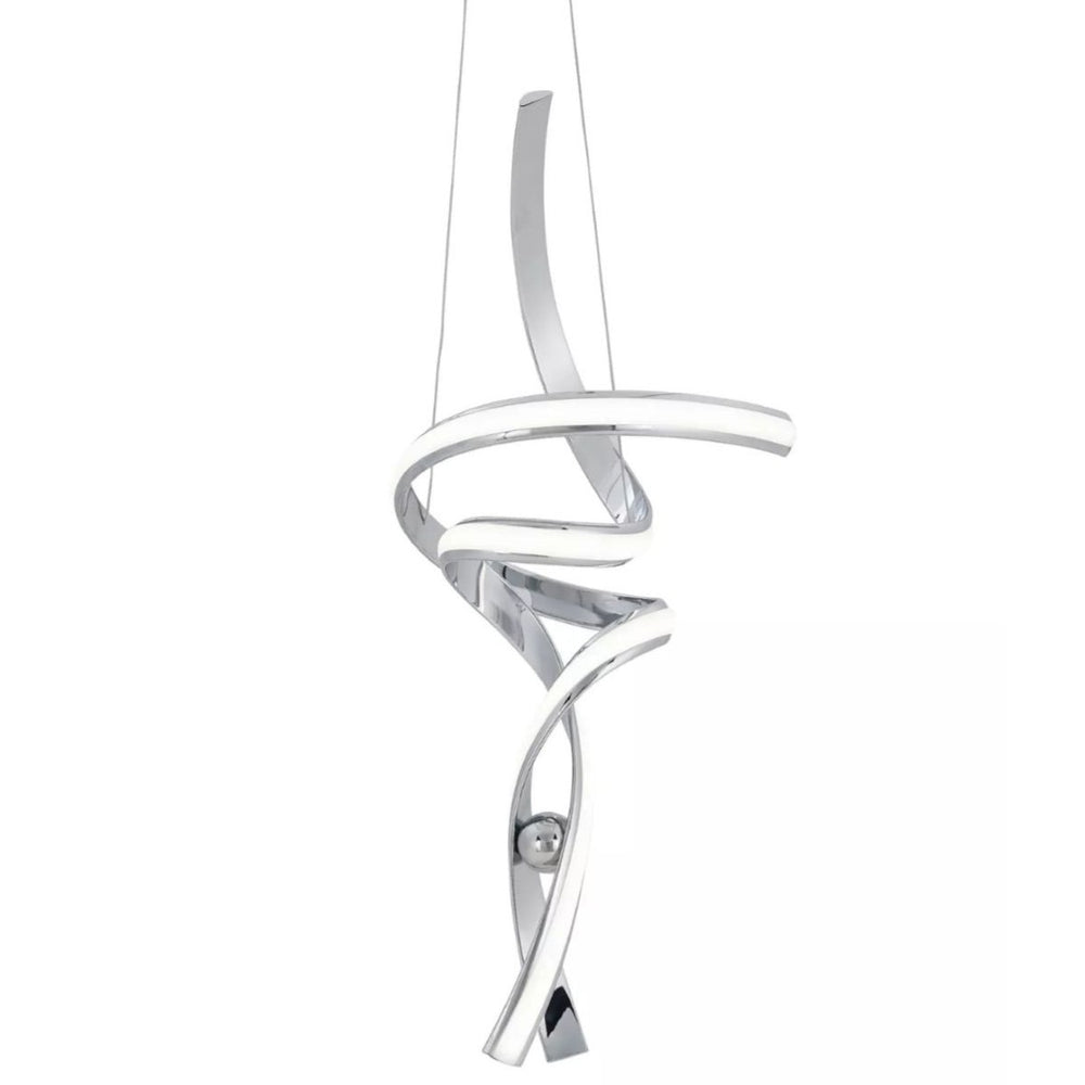 HomeRoots Silver Modern Two-Light Dimmable LED Chandelier - Elegant Metal Fixture for Versatile Home Décor 558555