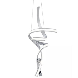 HomeRoots Silver Modern Two-Light Dimmable LED Chandelier - Elegant Metal Fixture for Versatile Home Décor 558555
