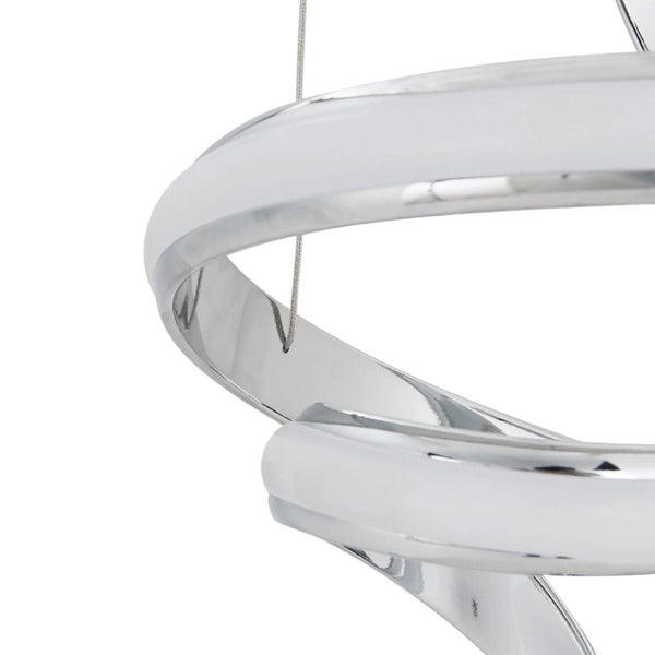 HomeRoots Silver Modern Two-Light Dimmable LED Chandelier - Elegant Metal Fixture for Versatile Home Décor 558555