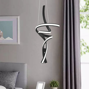 HomeRoots Black Two-Light Dimmable LED Chandelier - Modern Matte Metal Design for Small Spaces & Style 558556