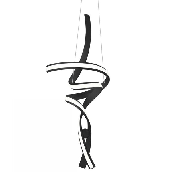HomeRoots Black Two-Light Dimmable LED Chandelier - Modern Matte Metal Design for Small Spaces & Style 558556