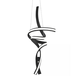 HomeRoots Black Modern Two-Light LED Chandelier - Dimmable, Smart Home Compatible, Perfect for Any Space! 558557