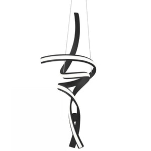 HomeRoots Black Modern Two-Light LED Chandelier - Dimmable, Smart Home Compatible, Perfect for Any Space! 558557