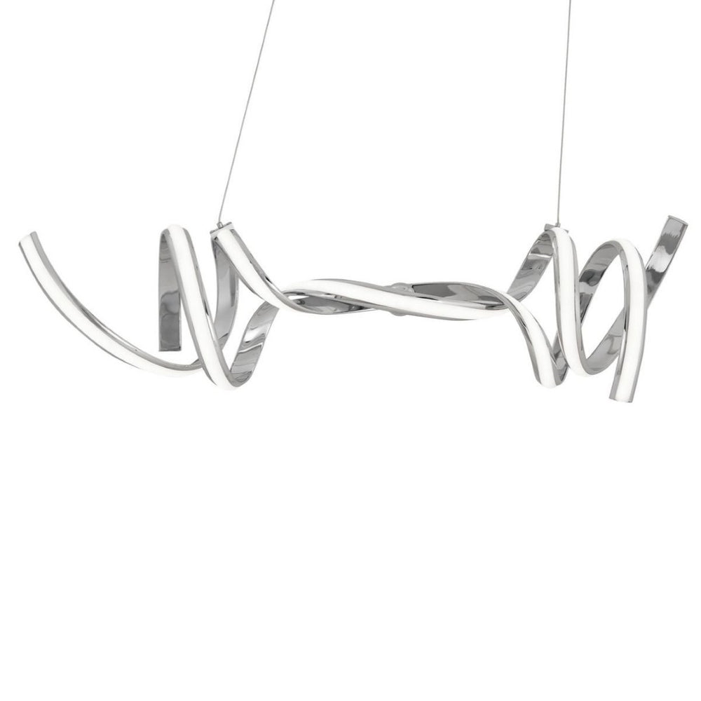 HomeRoots Silver Modern Two-Light Dimmable LED Chandelier - Adjustable Height, Energy-Efficient Illumination 558560