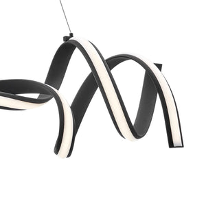 HomeRoots Black Modern Two-Light LED Chandelier with Dimmable Lighting - Sleek Metal Design for Every Room 558561