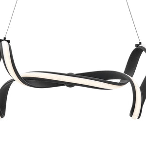 HomeRoots Black Two-Light Metal LED Chandelier - Smart Dimmable Fixture for Modern Home Ambiance & Style 558562