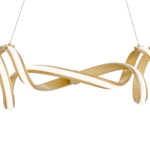 HomeRoots Gold Two-Light LED Chandelier - Smart Enabled, Dimmable, Adjustable Height for Modern Elegance & Style 558564