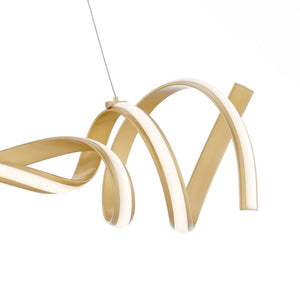 HomeRoots Gold Two-Light LED Chandelier - Smart Enabled, Dimmable, Adjustable Height for Modern Elegance & Style 558564
