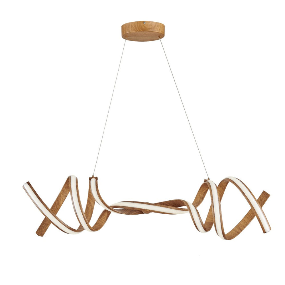 HomeRoots Brown Modern Two-Light Metal LED Dimmable Chandelier for Stylish Illumination in Any Room 558565