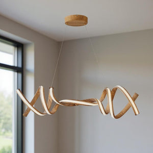 HomeRoots Brown Two-Light Metal LED Chandelier - Smart Dimmable Fixture for Modern Home Décor & Ambiance 558566